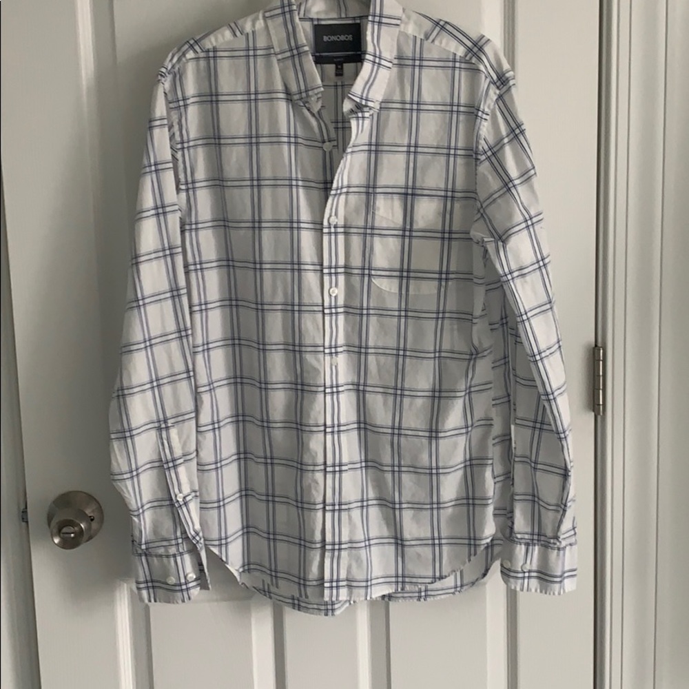 Bonobos - Dress Shirt - Medium - Blue Plaid